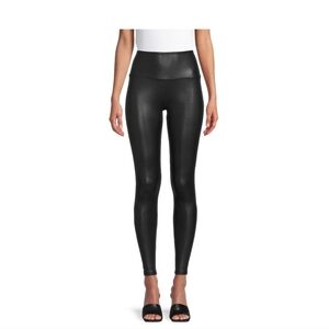 XXL/20 Black Faux Leather High Rise Pull On Leggings New